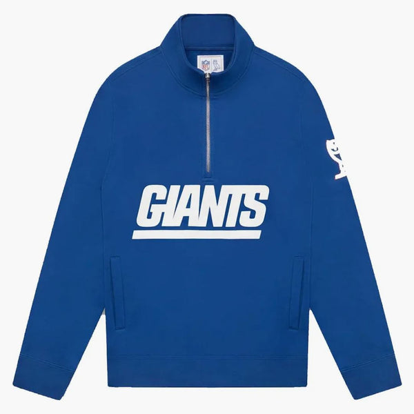 Ovo X NFL New York Giants 1/4 Zip Mock Neck Blue