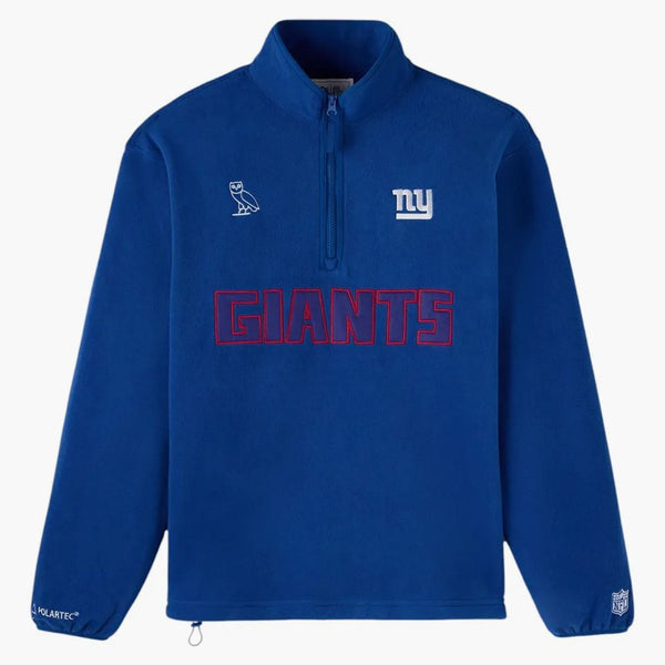 Ovo x nfl New York Giants Polartec Mock Neck Quarter-Zip Fleece Blue
