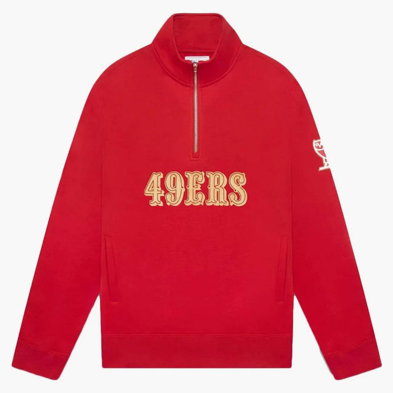 Ovo x nfl San Francisco 49ers 1/4 zip simulovaného krku červená