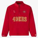 Ovo X NFL San Francisco 49ers Polartec Mock Neck Quarter-Zip Fleece Red