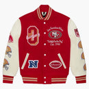Ovo X NFL San Francisco 49RS Varsity Jacket Red