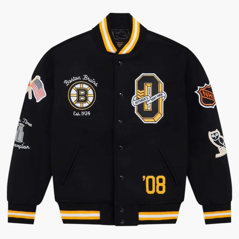 Ovo x NHL Boston Bruins Varsity bunda černá