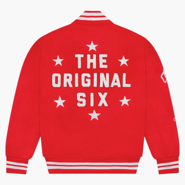 Ovo x nHl detroit červená křídla varsity bunda červená