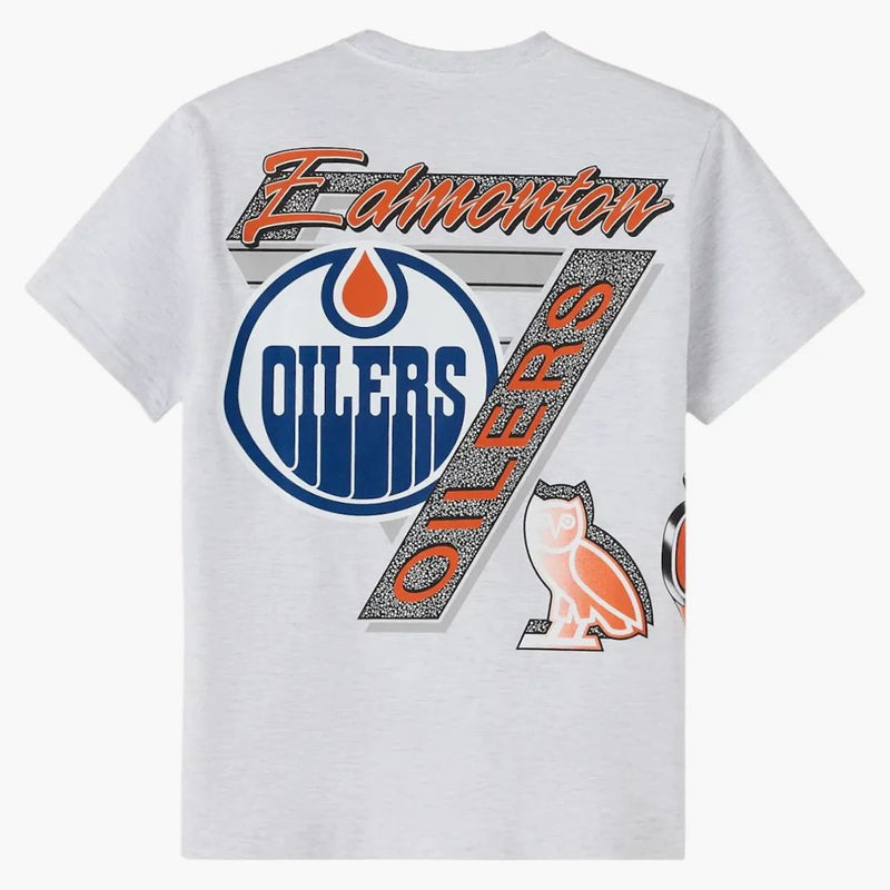 Ovo x NHL Edmonton Oilers T-shirt grafico degli anni '90 Ash Heather Grey