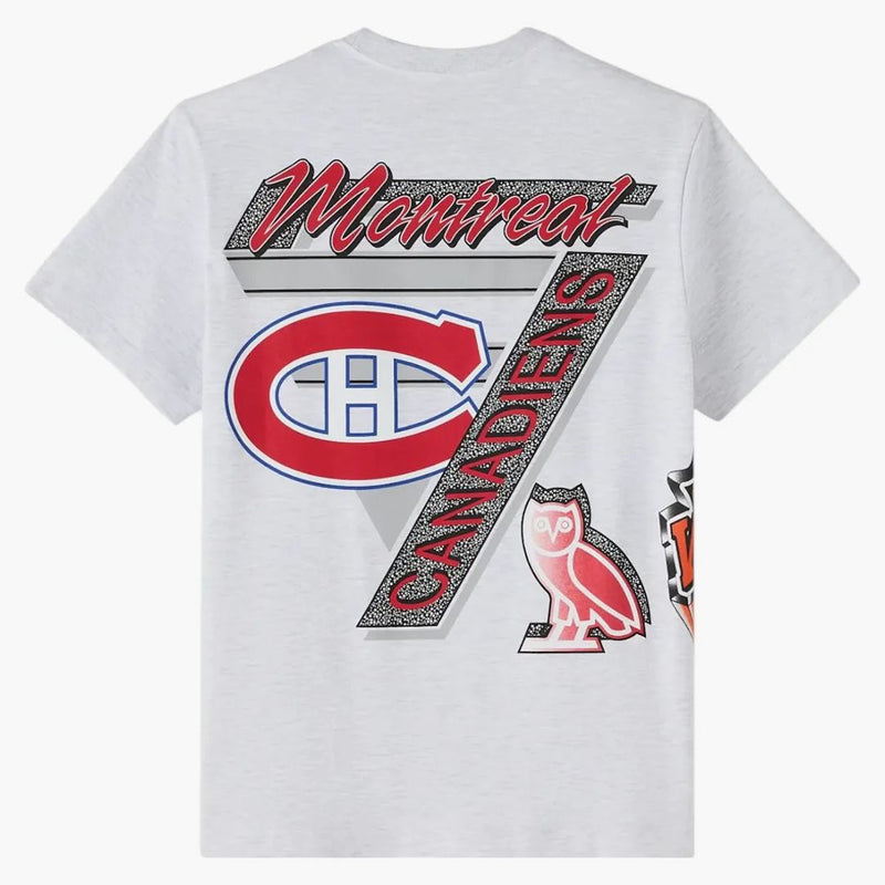 Ovo X NHL Montreal Canadiens T-shirt grafico degli anni '90 Ash Heather Grey