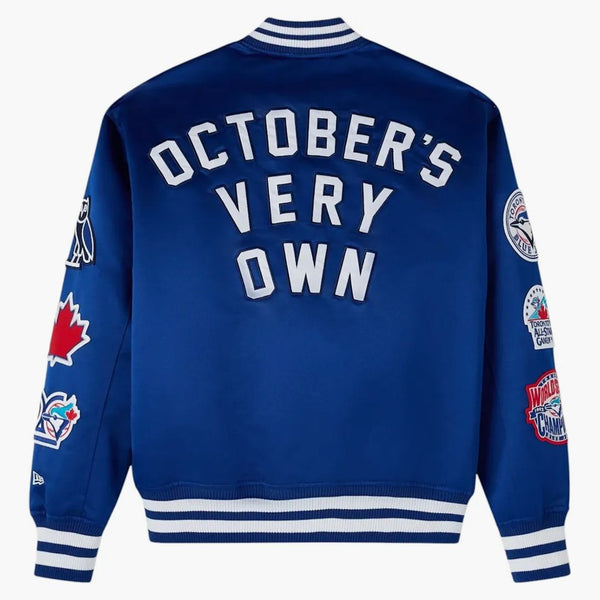Ovo X New Era Mlb Toronto Blue Jays Varsity Jacket Blue