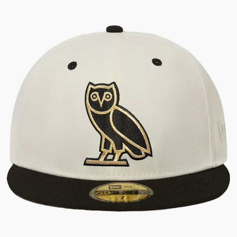 Ovo X New era og owl 59fifty Fitted has Cream/Black