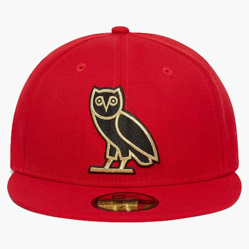 Ovo x nová éra ow owl 59fifty namontovaná červená