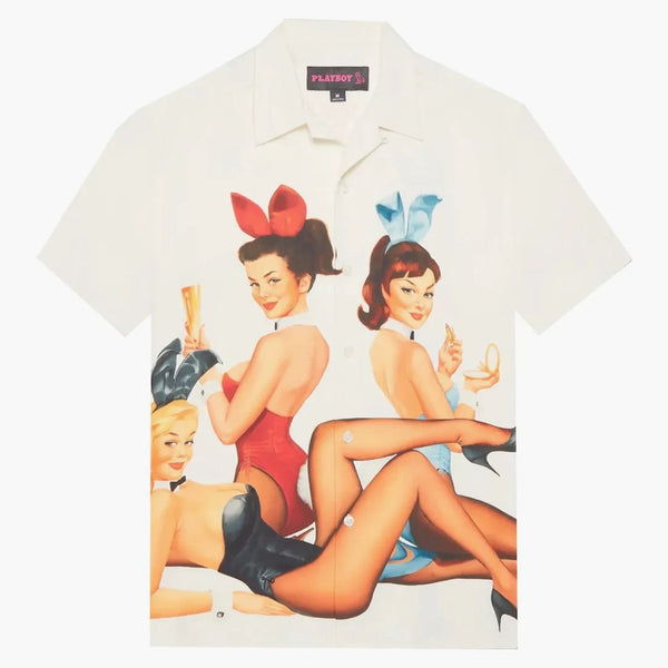 Ovo x Playboy Bunny Silk Shirt White