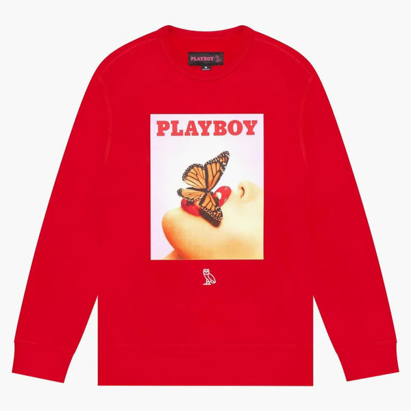 Ovo x Playboy Butterfly CrewNeck Red