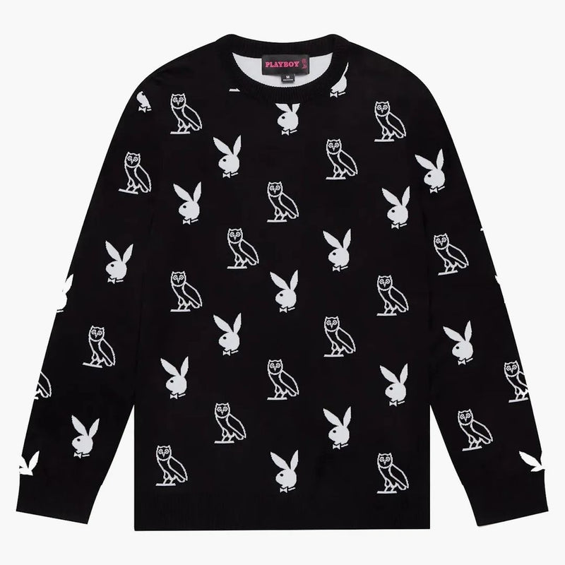 Ovo x playboy intarsia svetr černý