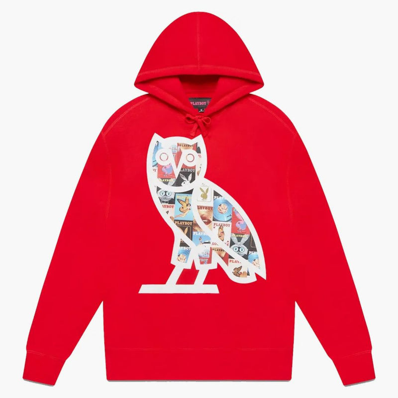 OVO X Playboy Magazine Hoodie Red