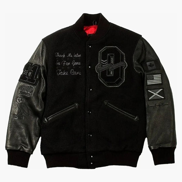 Ovo x kořeny od domácí turné varsity bunda černá