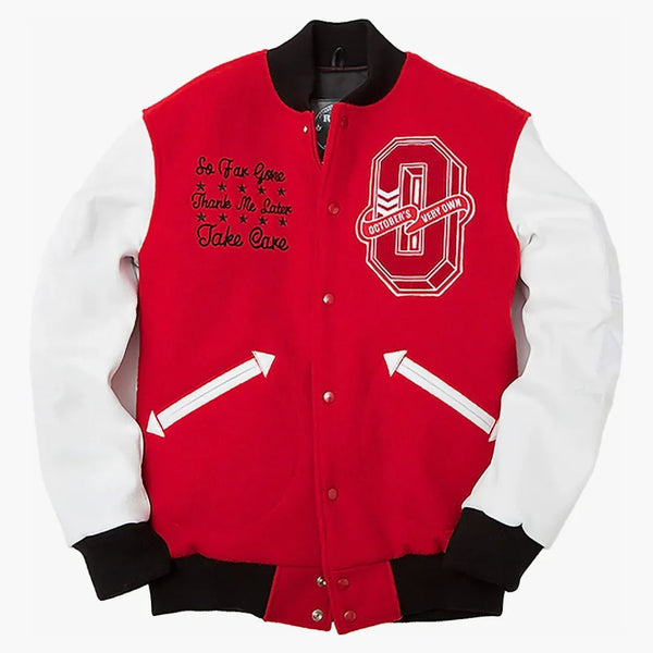 Ovo x kořeny od domácí turné varsity bunda červená