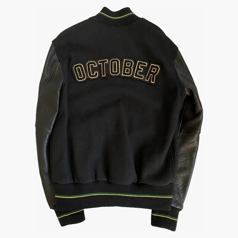 Ovo x kořeny říjen Jamajka Varsity bunda černá