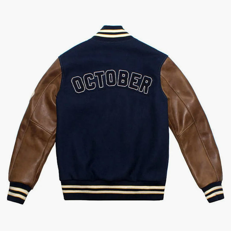 Ovo x kořeny říjen Varsity Jacket Navy