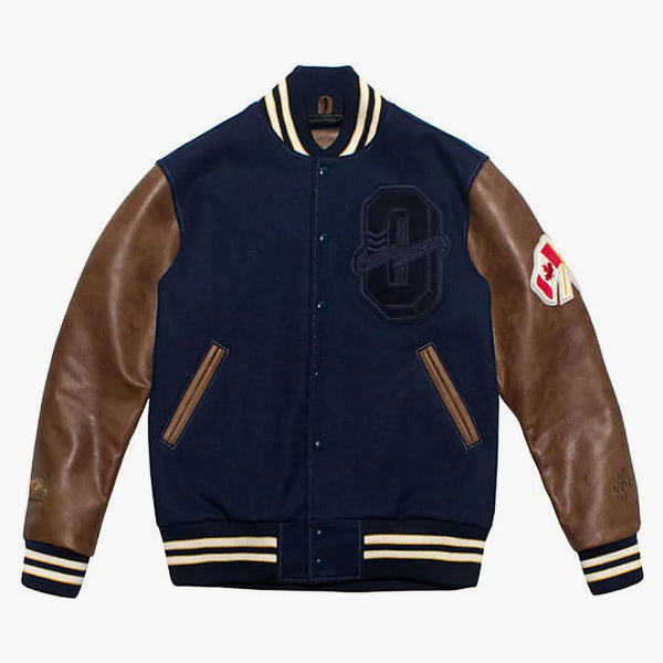 Ovo x kořeny říjen Varsity Jacket Navy
