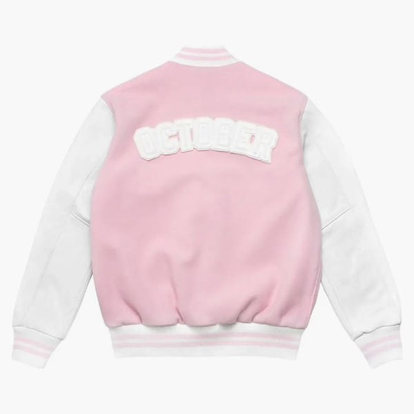 Ovo x kořeny Valentýn den sladký varsity bunda růžová