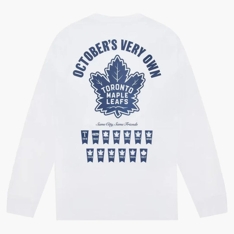 Ovo x Toronto Maple Leafs Banner Tričko pro longsleeve bílé