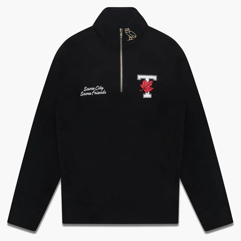 OVO X University of Toronto Quarter Zip mikina černá