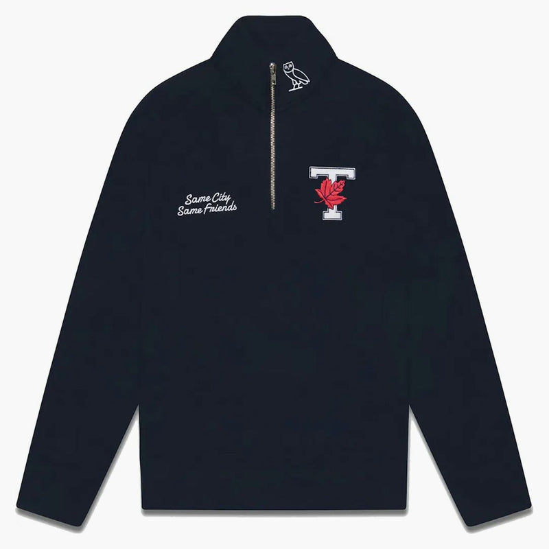 Ovo x University of Toronto Quarter Zip Mikina námořnictva