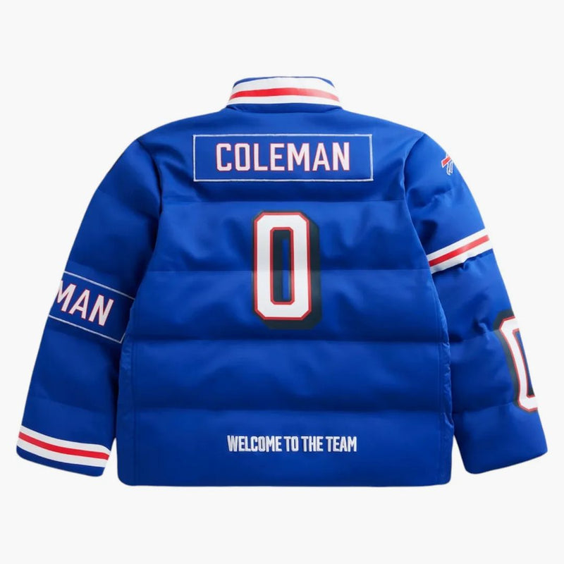 Off Season X NFL Keon Coleman Buffalo Bills Player Buffer Jacket Royal Blue