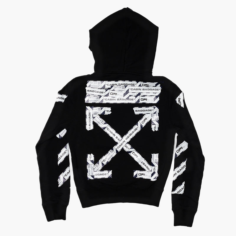 Off White Airport Tape Hoodie Black Rückseite