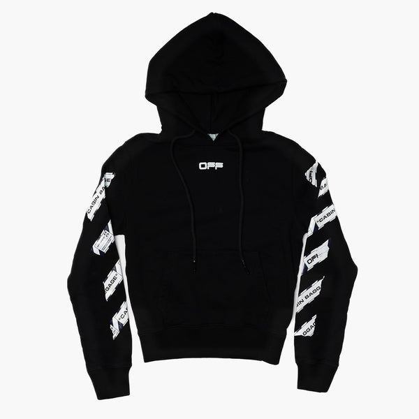 Off White Airport Tape Hoodie Black