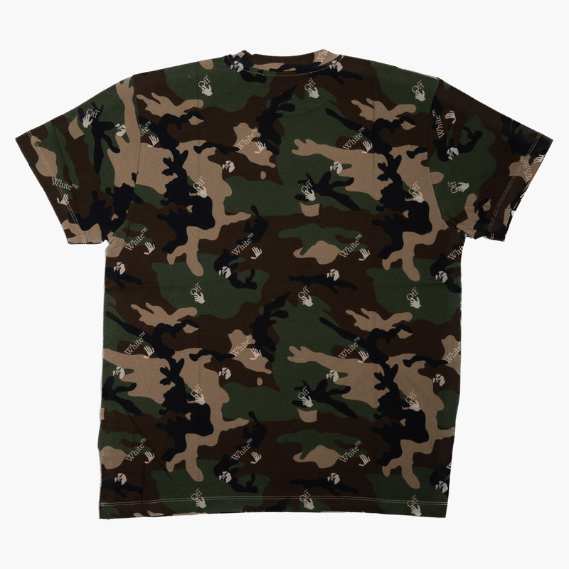 Off White All Over Logo T-Shirt Camo Rückseite