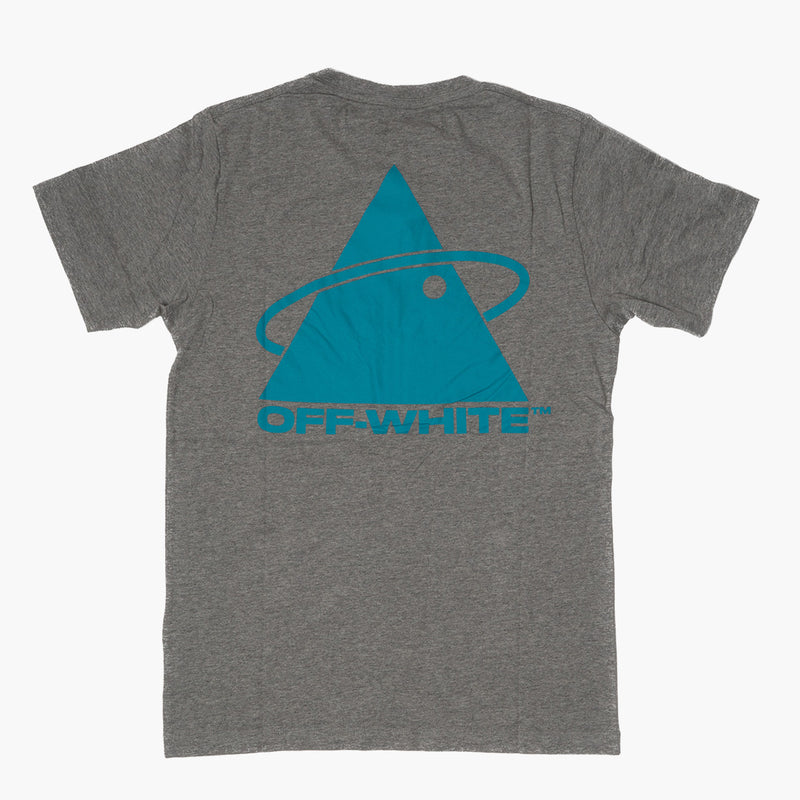 Off White Blue Pyramid T-Shirt Grey Rückseite