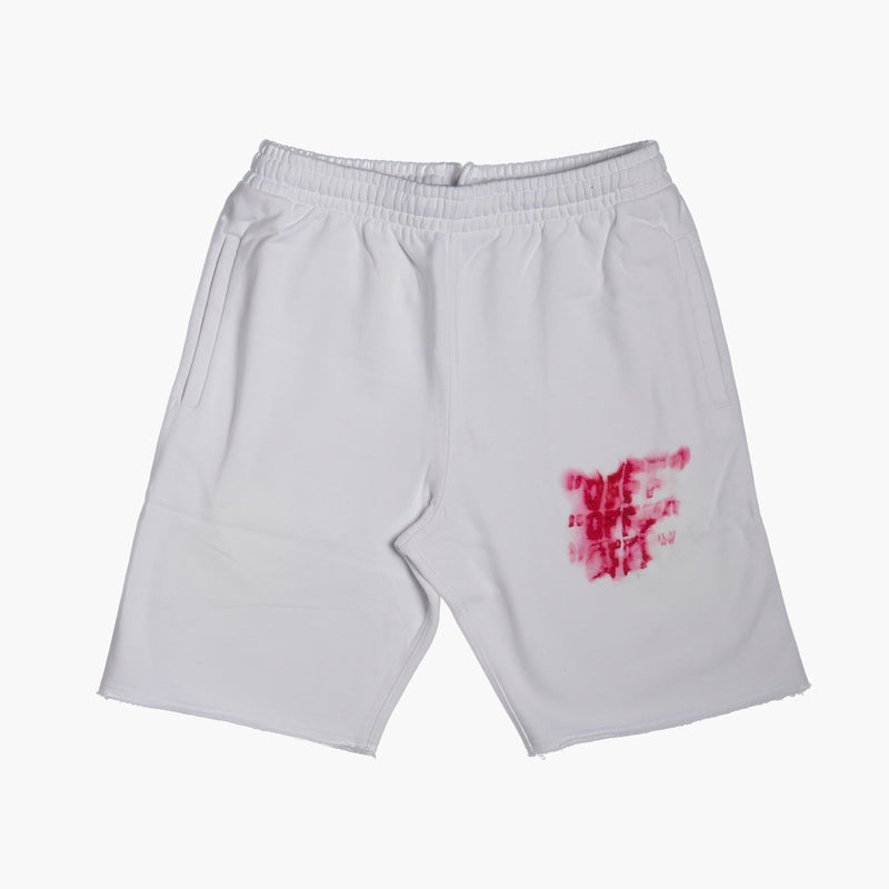 Off White Blurred Watercolor Shorts