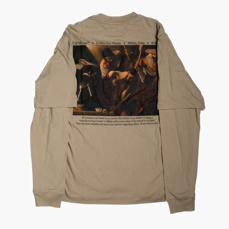 Off White Caravaggio Picture Backprint Longsleeve Olive Rückseite