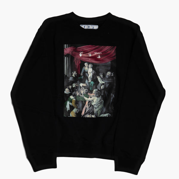 Off White Caravaggio Red Curtains Sweater Black