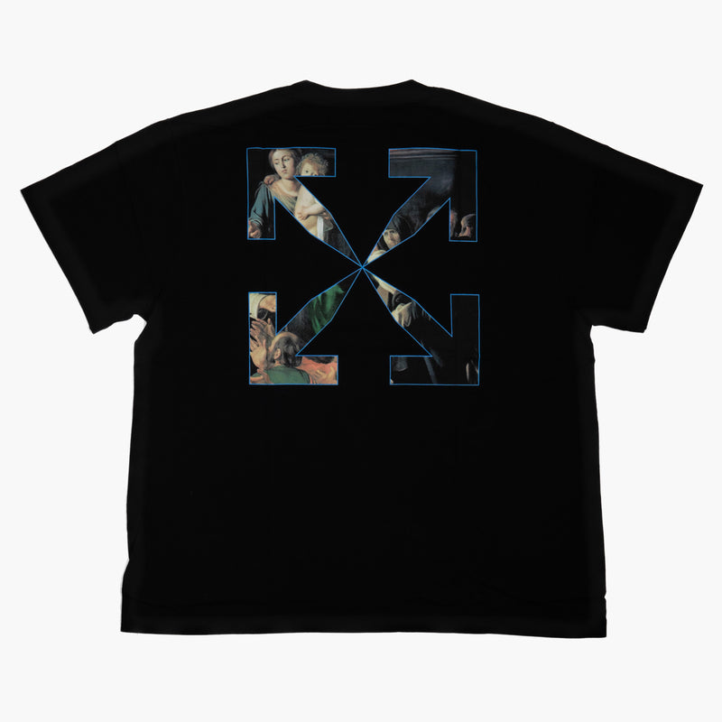 Off White Caravaggio Red Curtains T-Shirt Black Rückseite