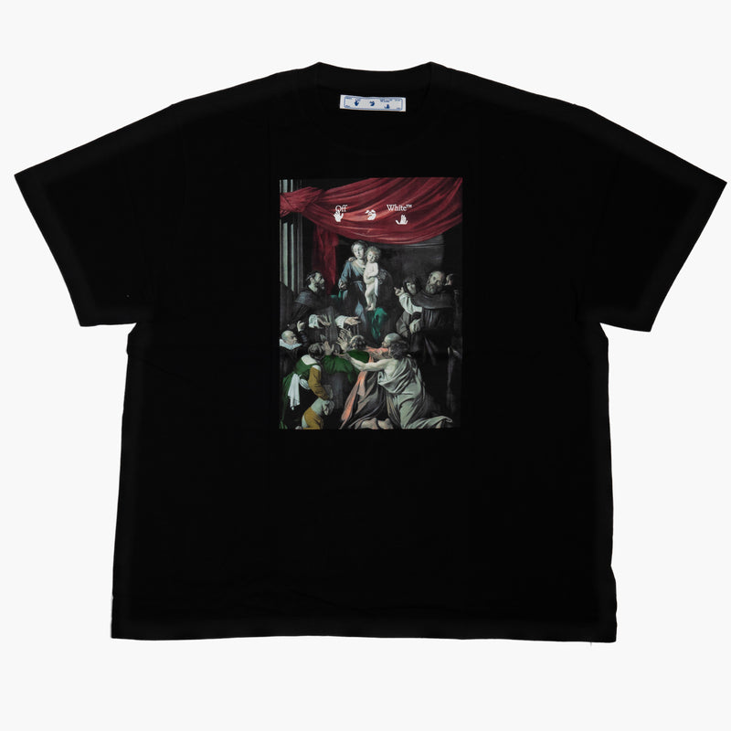 Off White Caravaggio Red Curtains T-Shirt Black