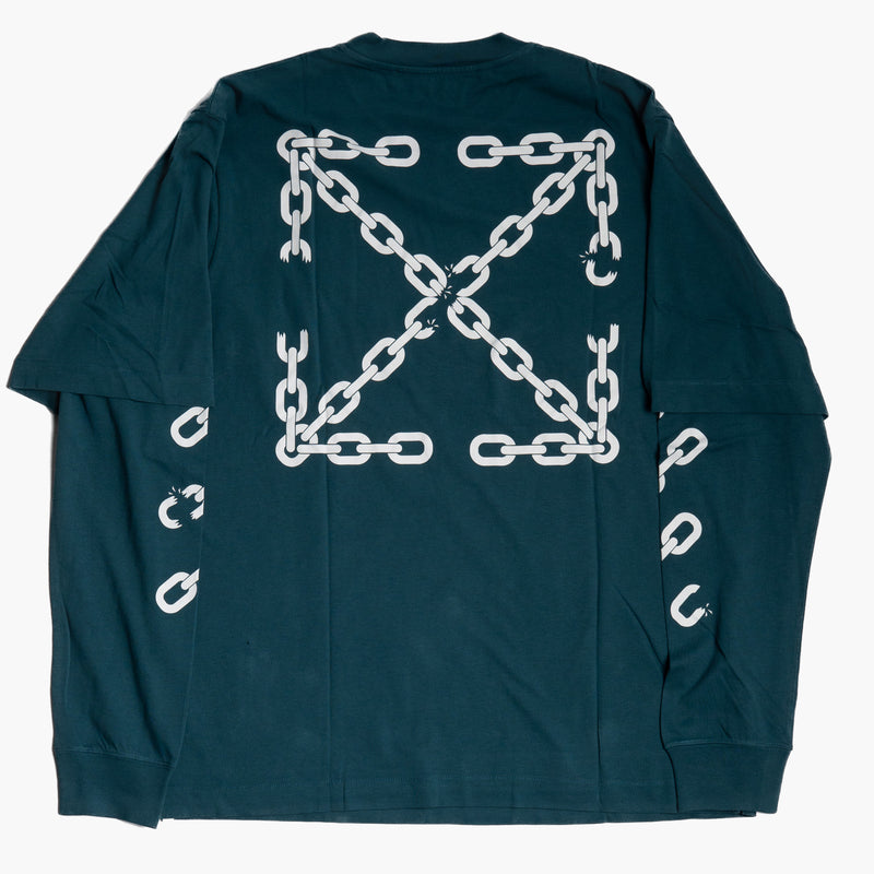 Off White Chain Arrow Longsleeve Green Rückseite