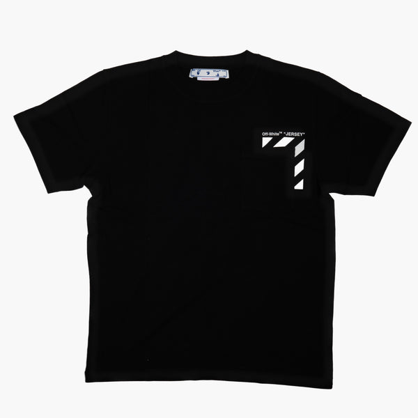 Off White Diagonal Pocket Stripe T-Shirt Black