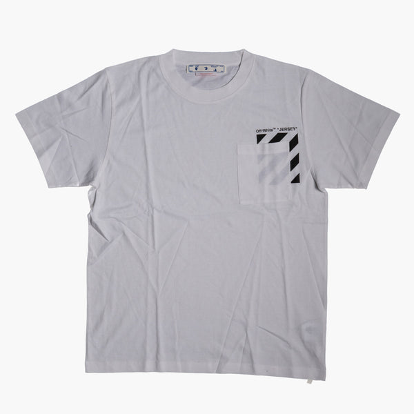 Off White Diagonal Pocket Stripe T-Shirt White