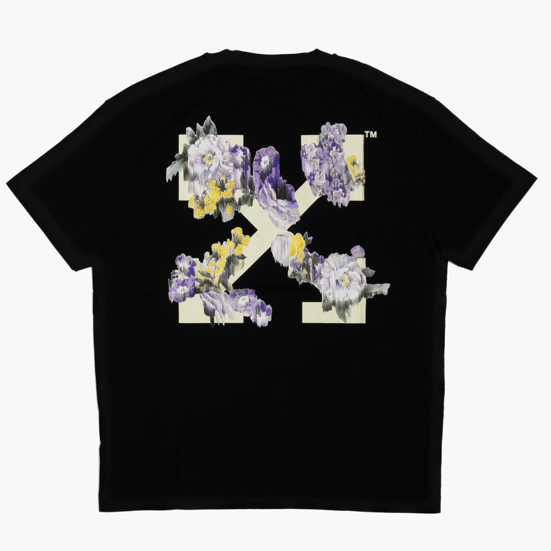 Off White Dripping Flower T-Shirt Black Rückseite