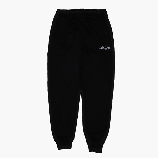 Off White Embroidered Logo Sweatpants Black