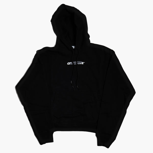 Off White Embroidered Painter Hoodie Black