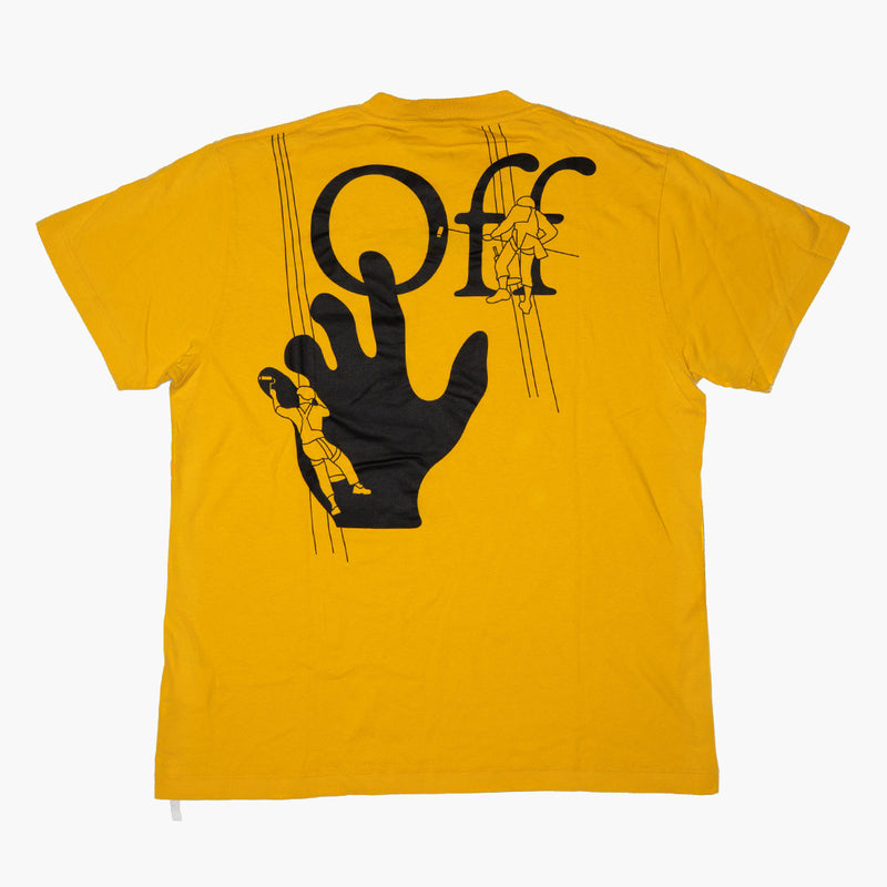 Off White Embroidered Worker T-Shirt Yellow Rückseite