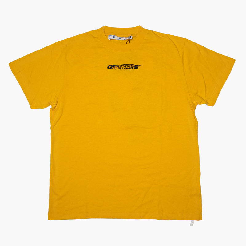 Off White Embroidered Worker T-Shirt Yellow