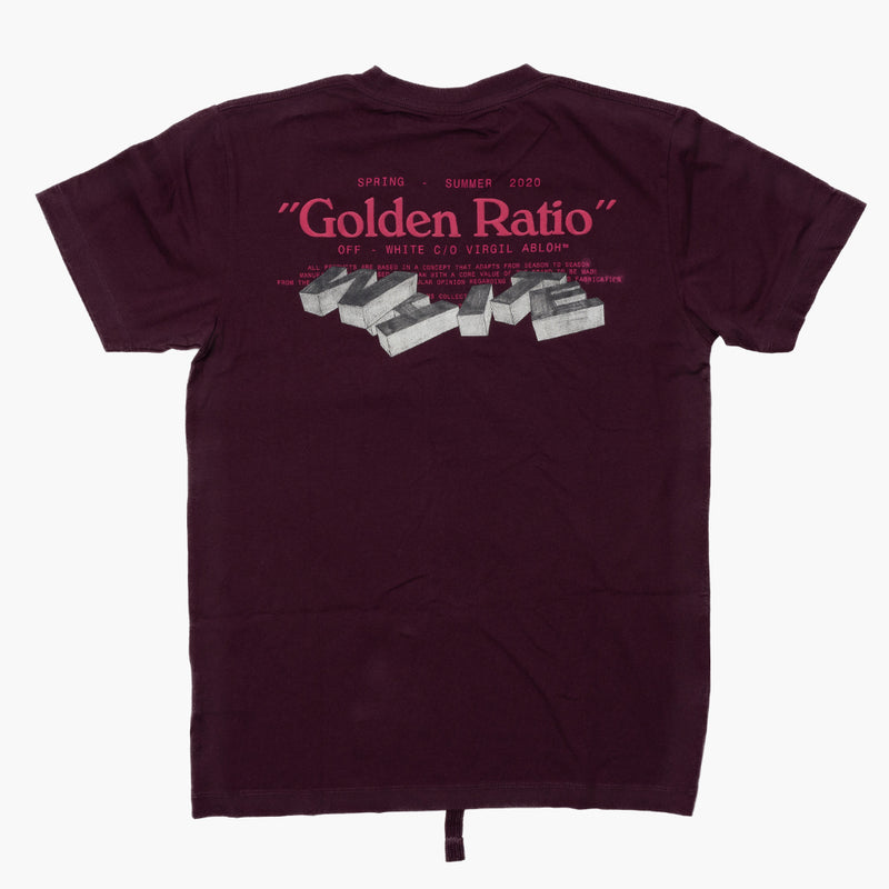 Off White Golden Ratio T-Shirt Bordeaux Rückseite