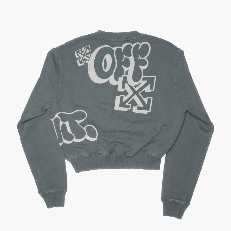 Off White Graffiti Crewneck Grey Rückseite