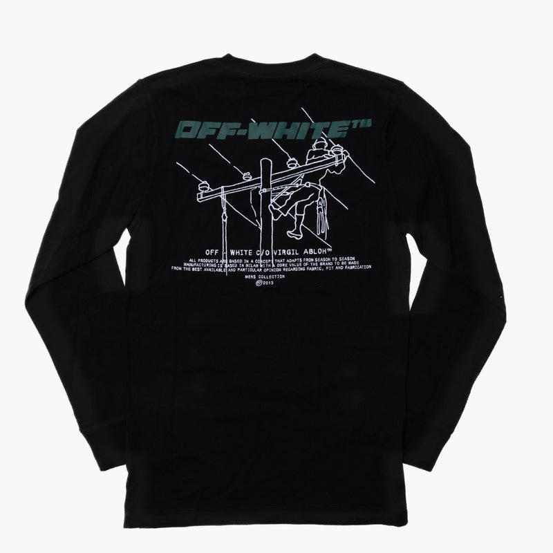 Off White Green Frontlogo Worker Longsleeve Black Rückseite