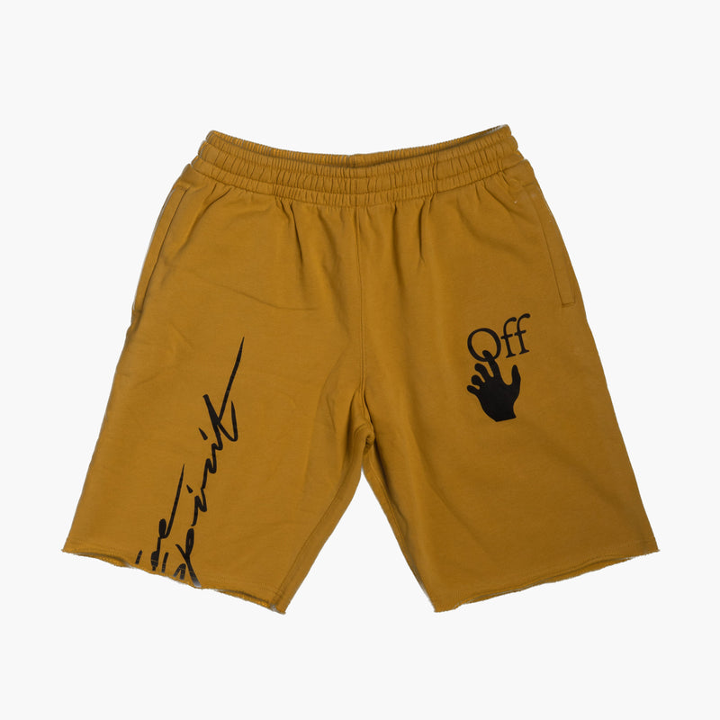 Off White Handlogo Shorts Yellow