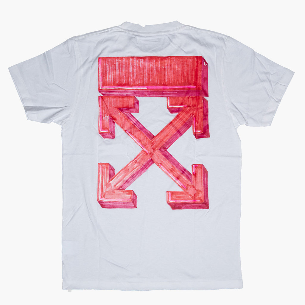 Off White Painted Arrows Reg Pink Arrow T shirt