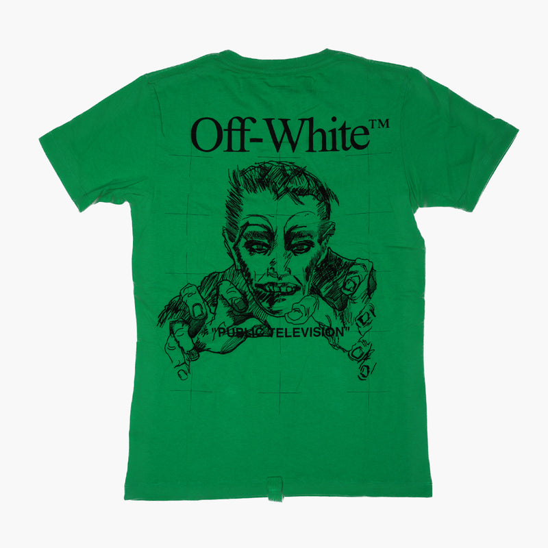 Off White Public Television T-Shirt Green Rückseite