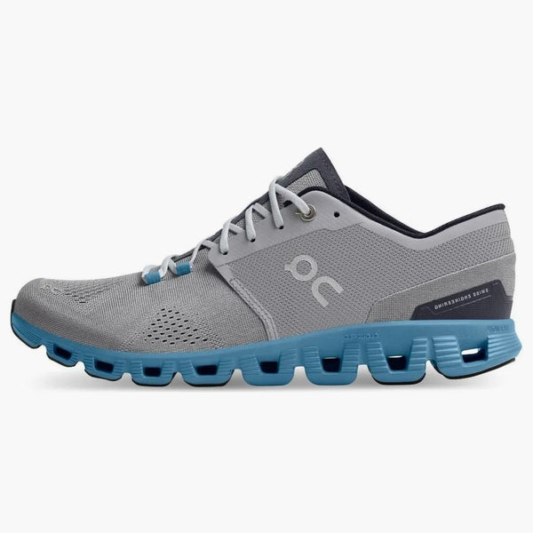 On Running Cloud X Alloy Gray Niagara Blue